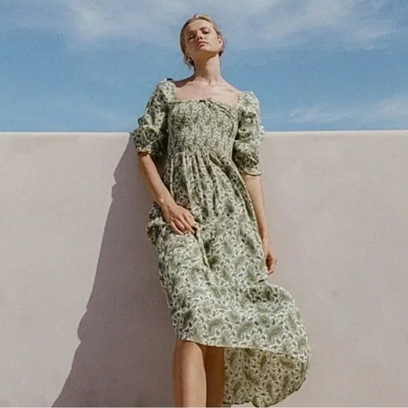 FAITHFULL THE BRAND *Blogger Favorite* Le Galet Midi Dress in Sable Paisley - Picture 1 of 15